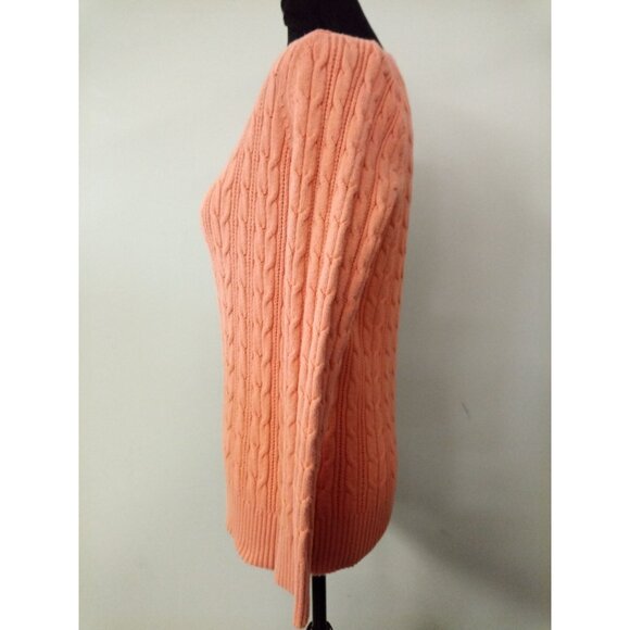 St. John's Bay Orange Crewneck Sweater Size Medium Petite - Picture 2 of 5